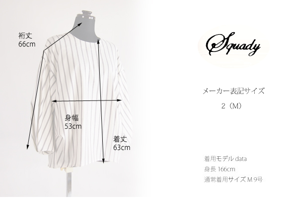 Squady (スカディ) ストライプ クルーネックシャツブラウス レディース