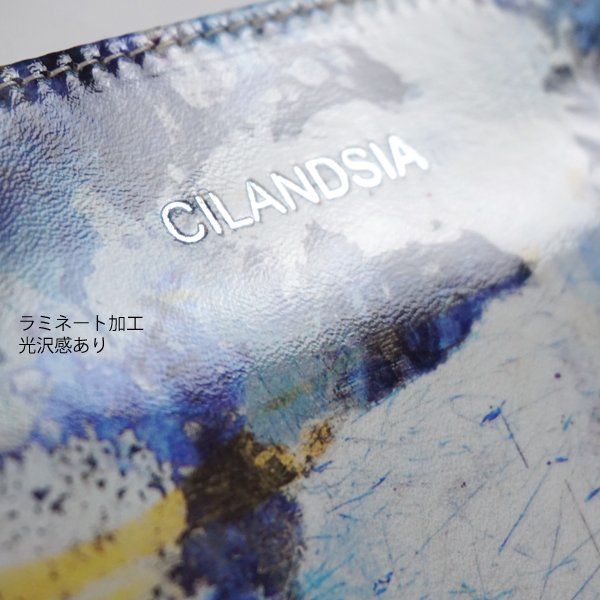 CILANDSIA(チランドシア) 牛革プリント ラウンドファスナー長財布 0067 レディース メンズ 送料無料