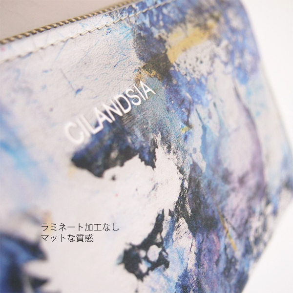 CILANDSIA(チランドシア) 牛革プリント ラウンドファスナー長財布 0067 レディース メンズ 送料無料