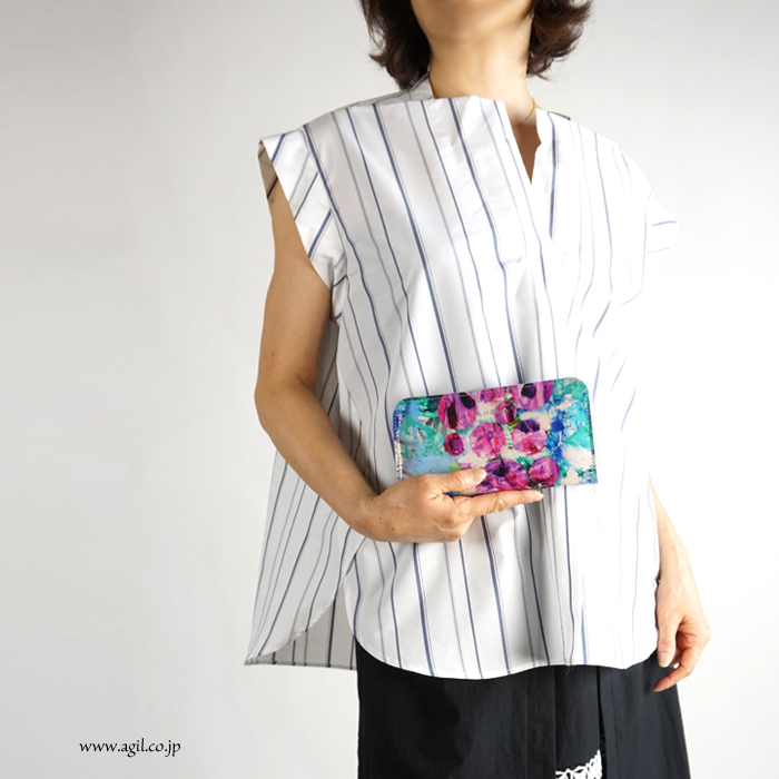 CILANDSIA(チランドシア) 牛革プリントレザー ラウンドジッパー長財布 0087 メンズ レディース 送料無料