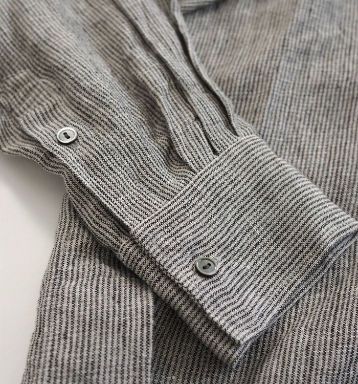 Squady スカディ リネンスキッパーシャツ 長袖 チュニック丈 日本製 レディース