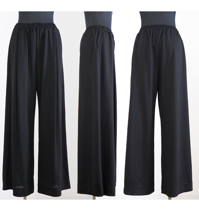 Squady スカディ ドレープワイドパンツ 落ち感