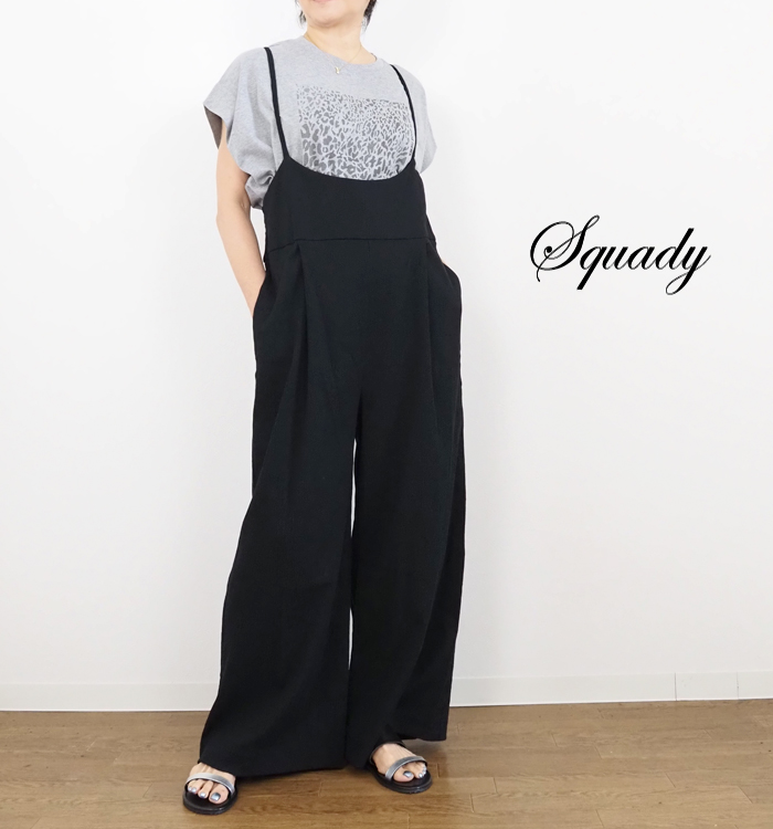 Squady 楊柳カットソーサロペット 着用イメージ