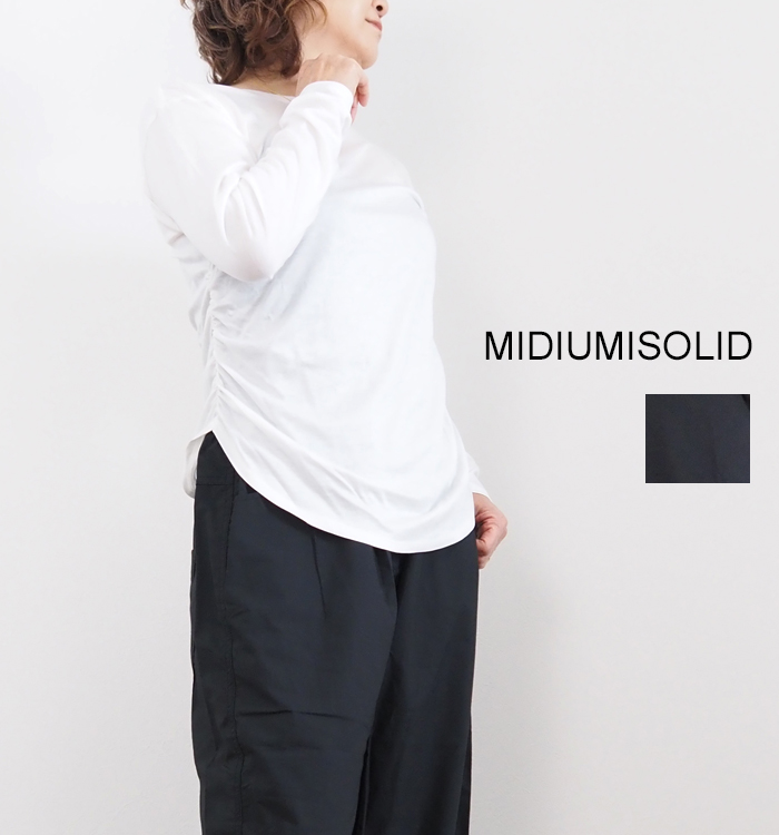 MIDIUMISOLID ミディウミソリッド サイドギャザープルオーバー レディース