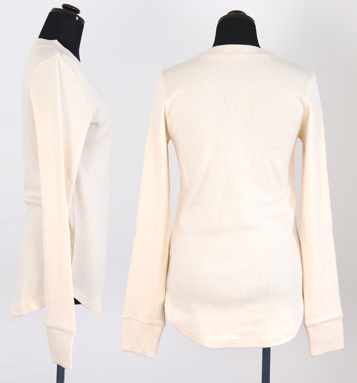 MIDIUMISOLID ミディウミソリッド Vネック ヘンリーネックリブプルオーバー