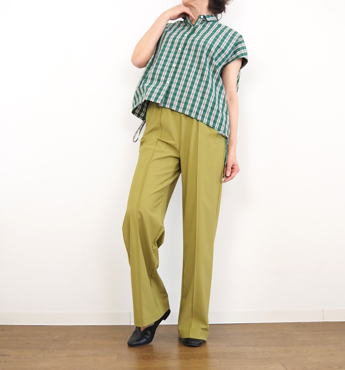 MIDIUMISOLID ミディウミソリッド ストレッチパンツ ストレートライン レディース
