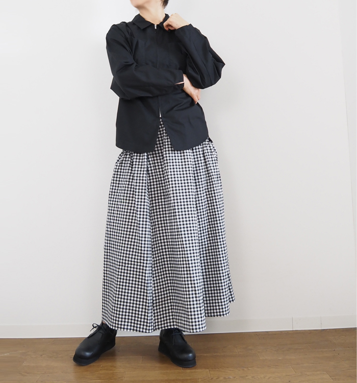 mizuiro ind ミズイロインド ジップシャツ 長袖 レディース