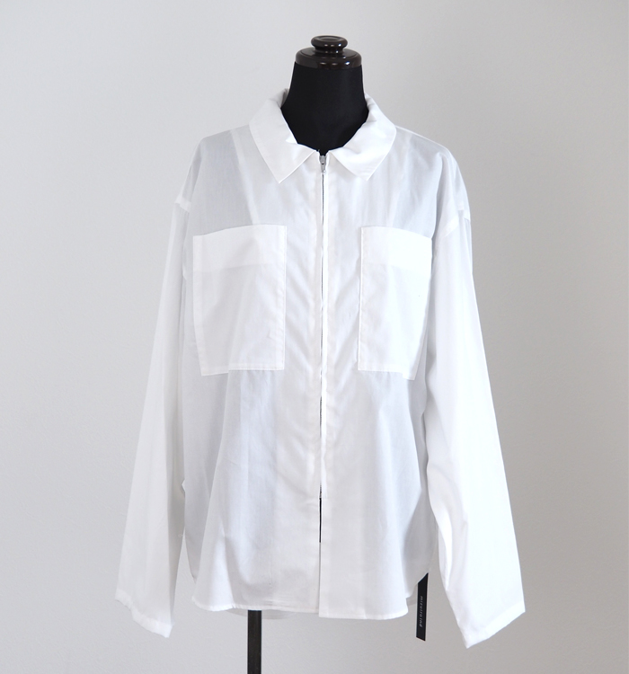 mizuiro ind ミズイロインド ジップシャツ 長袖 レディース