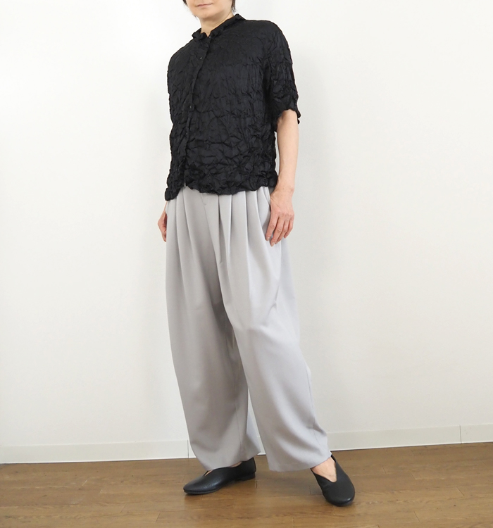 mizuiro ind ミズイロインド ワッシャーハーフスリーブシャツ