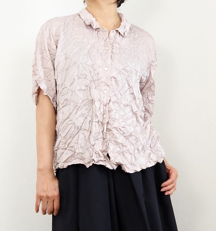 mizuiro ind ミズイロインド ワッシャーハーフスリーブシャツ