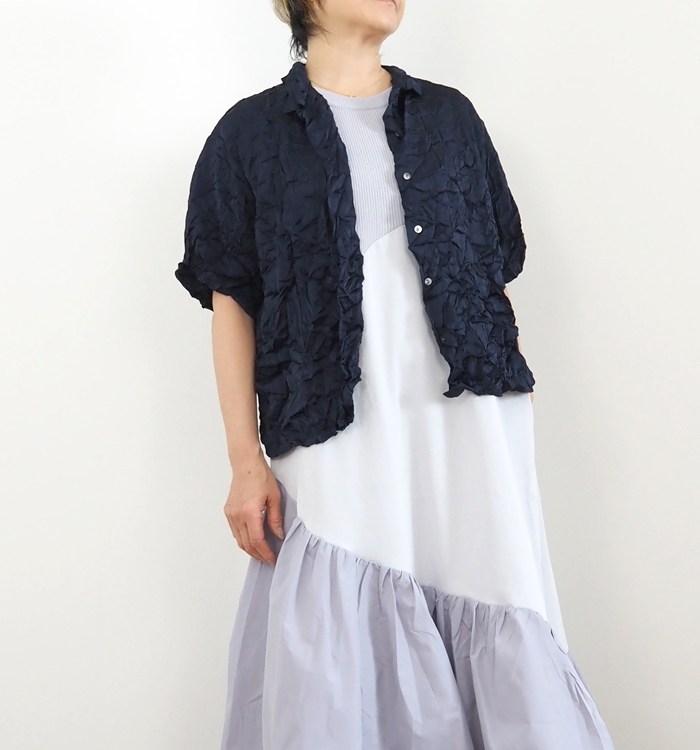 mizuiro ind ミズイロインド ワッシャーハーフスリーブシャツ