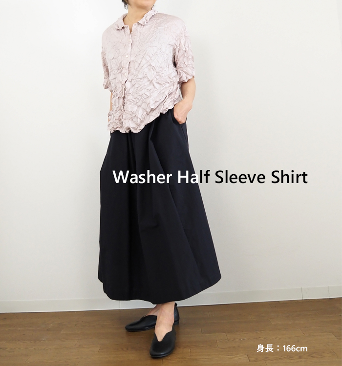mizuiro ind ミズイロインド ワッシャーハーフスリーブシャツ