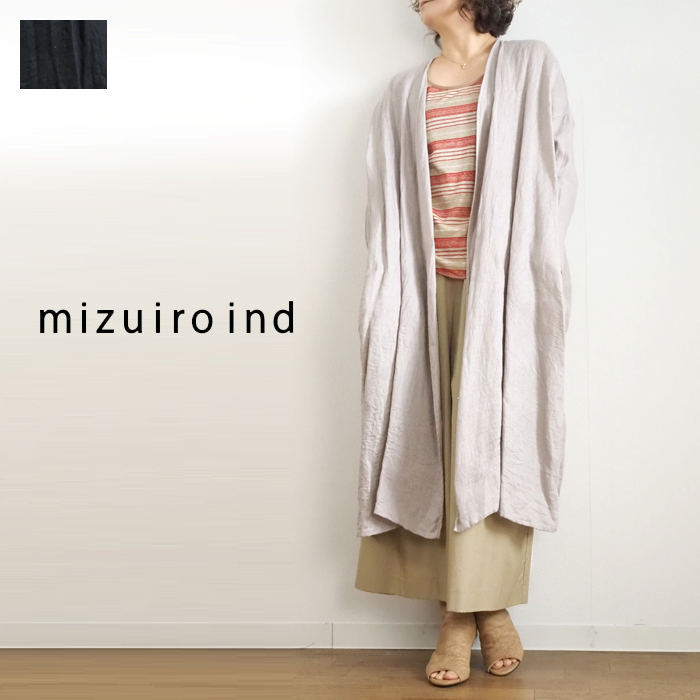 mizuiro ind ミズイロインド リネンローブコート レディース