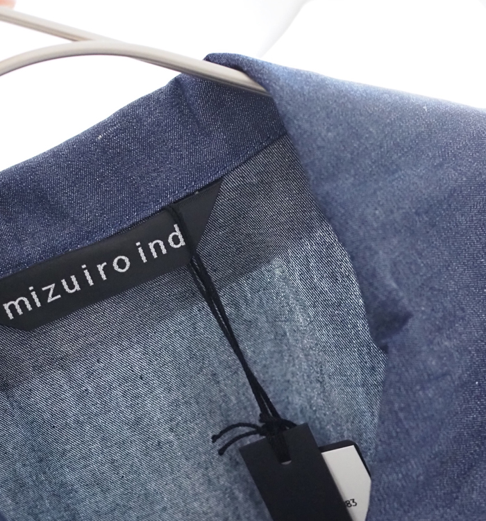 mizuiro ind ミズイロインド デニムワイドシャツワンピース