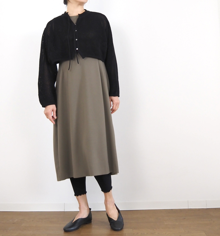 MidiUmi ミディウミ ニードルワークニットカーディガン｜透かし編み花柄メッシュ