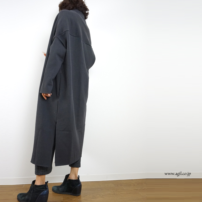 Squady (スカディ) 裏起毛スウェットハオリ ウール混コーディガン レディース