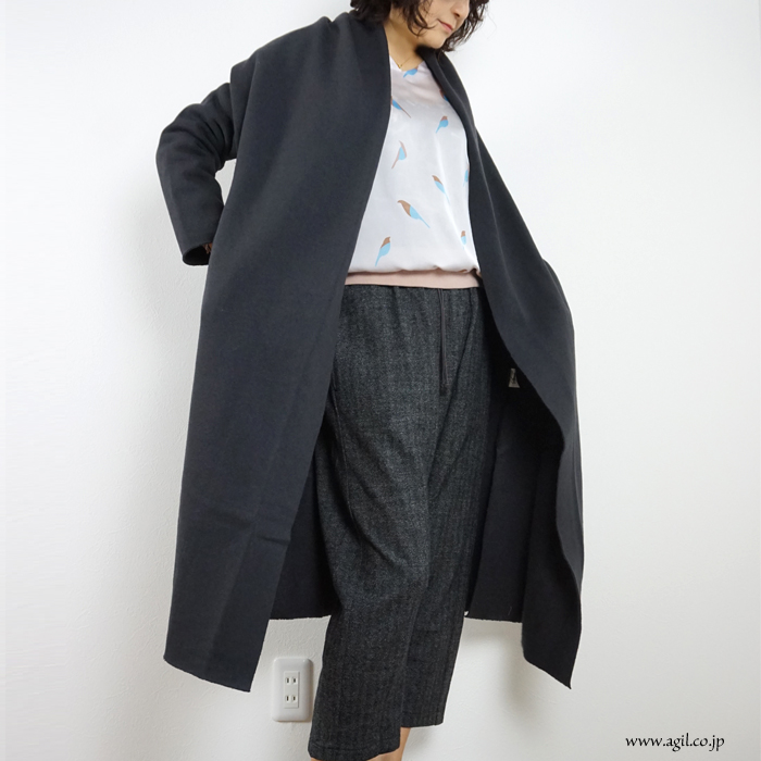 Squady (スカディ) 裏起毛スウェットハオリ ウール混コーディガン レディース