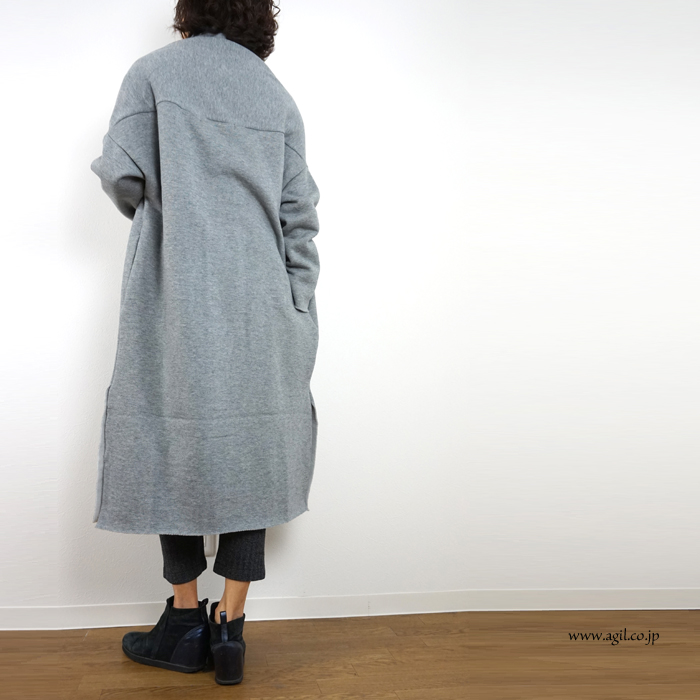 Squady (スカディ) 裏起毛スウェットハオリ ウール混コーディガン レディース