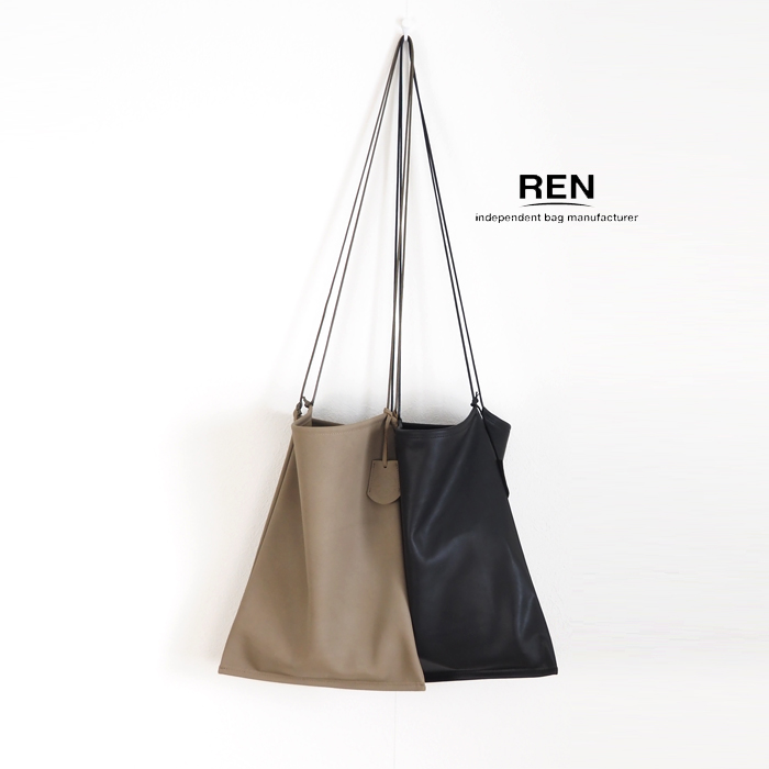 REN レン フラットショルダー ゴートベロア 本革 レディース メンズ