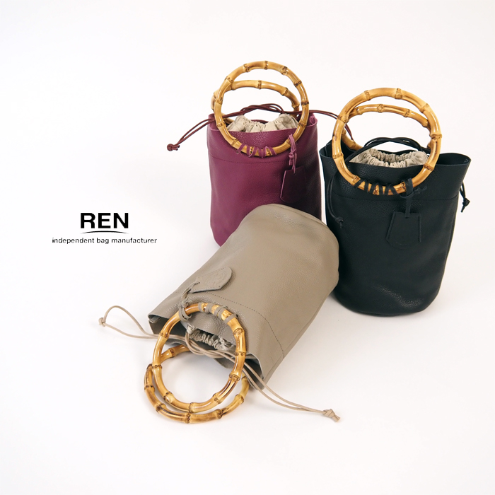 REN レン レザーハンドバッグ 牛革