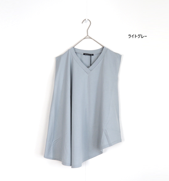 mizuiro ind ミズイロインド Vネックアシンメトリープルオーバーカットソー レディース