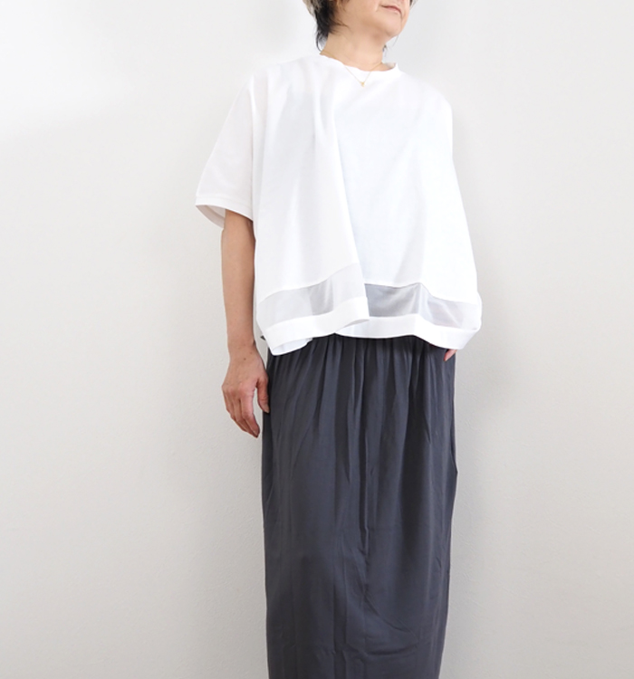 mizuiro ind ミズイロインド メッシュヘムワイドプルオーバー 