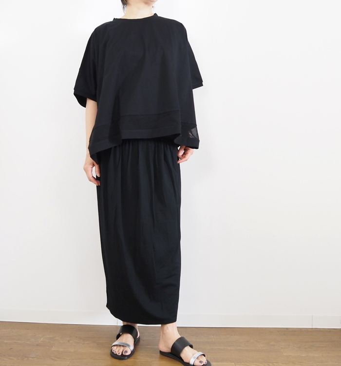 mizuiro ind ミズイロインド メッシュヘムワイドプルオーバー 