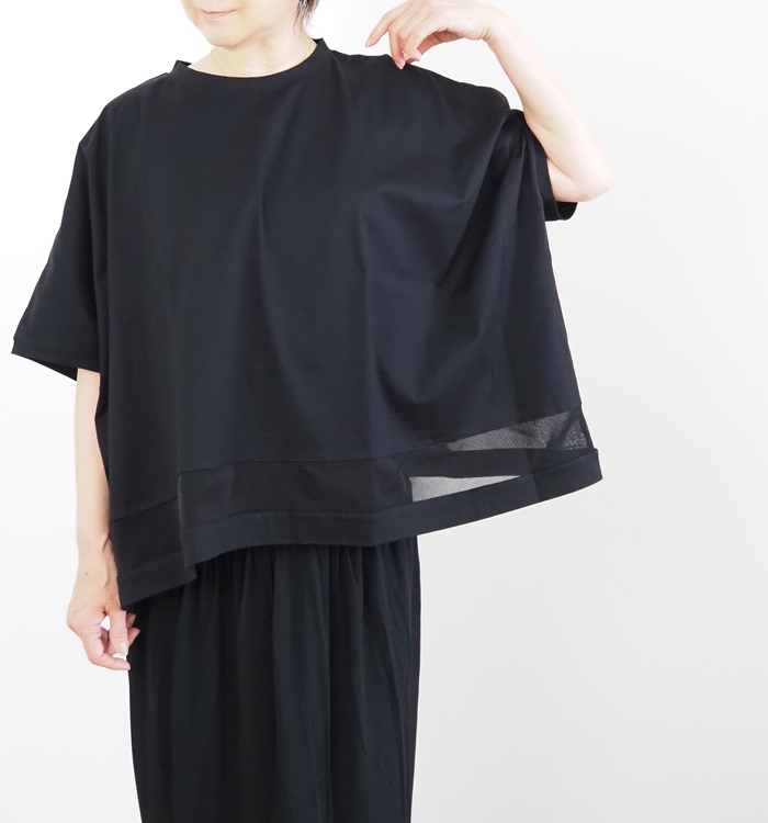 mizuiro ind ミズイロインド メッシュヘムワイドプルオーバー 