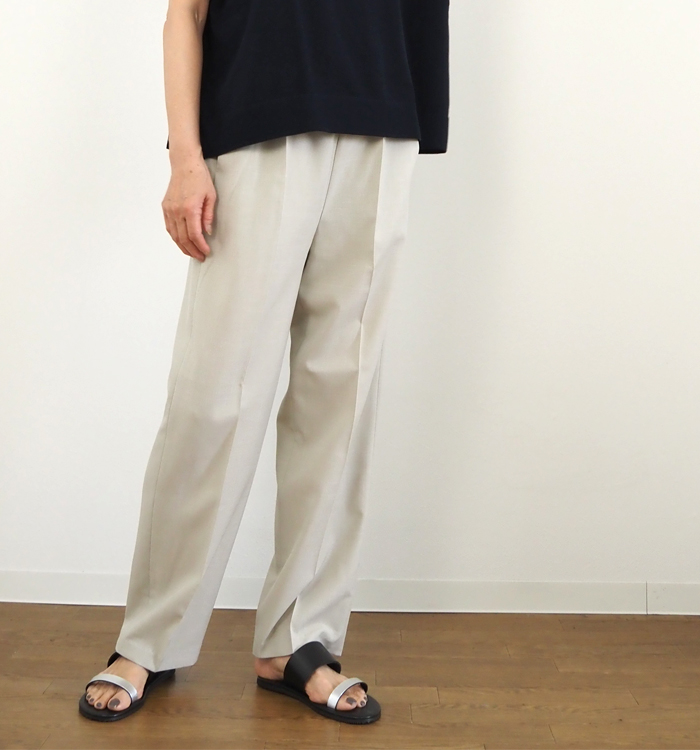 mizuiro ind ミズイロインド ワイドストレートスラックス センタープレス