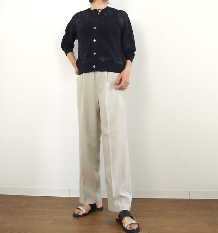 mizuiro ind ミズイロインド ワイドストレートスラックス センタープレス