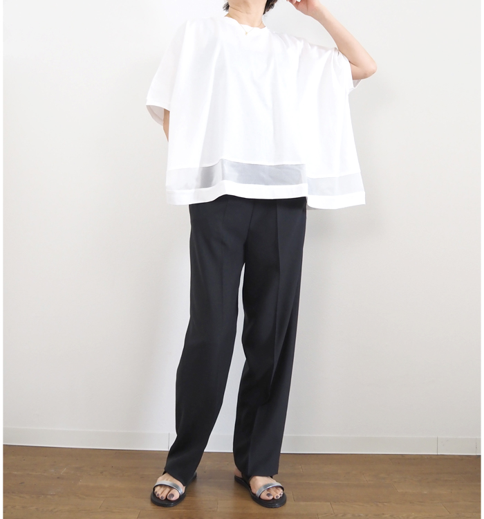 mizuiro ind ミズイロインド ワイドストレートスラックス センタープレス