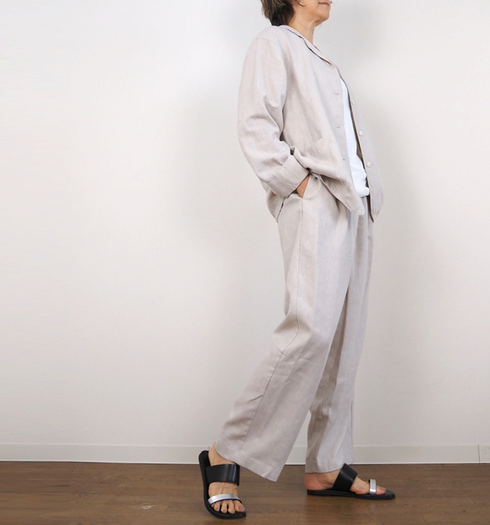 MidiUmi ミディウミ ノーザンリネンシャツジャケット レディース