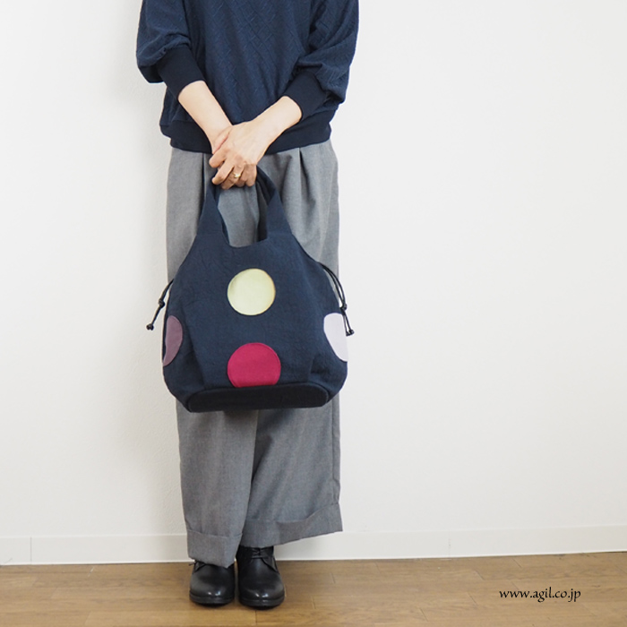 TOMOO DESIGNS (トモオデザインズ) 布トートバッグ 巾着口 マルチカラー レディース