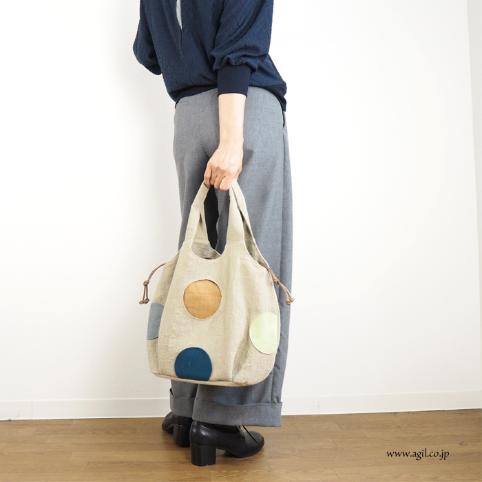 TOMOO DESIGNS (トモオデザインズ) 布トートバッグ 巾着口 マルチカラー レディース