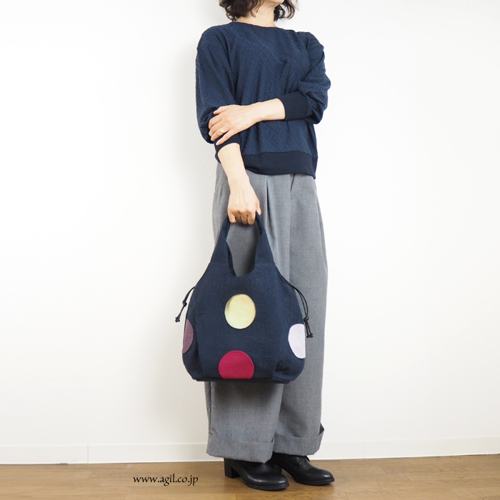 TOMOO DESIGNS (トモオデザインズ) 布トートバッグ 巾着口 マルチカラー レディース