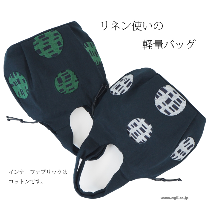 TOMOO DESIGNS (トモオデザインズ) ドット柄 布トートバッグ 巾着口 スプラッシュバッグ レディース