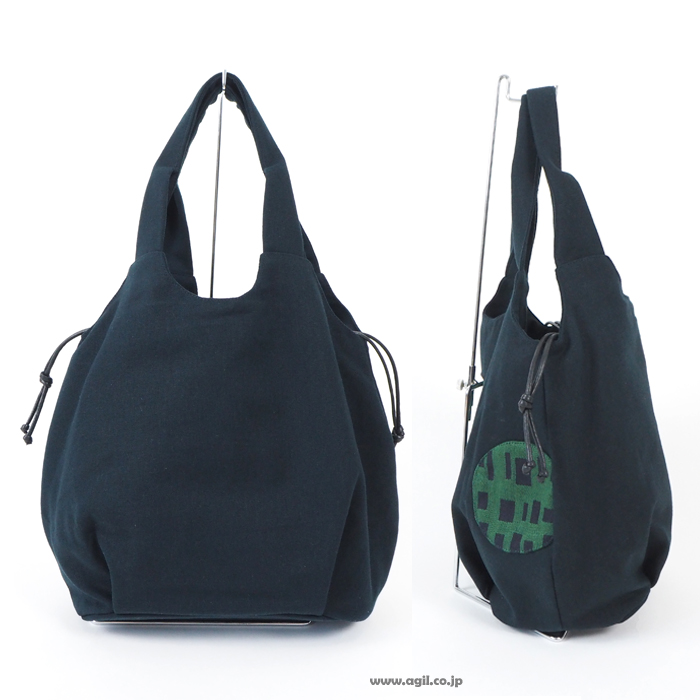 TOMOO DESIGNS (トモオデザインズ) ドット柄 布トートバッグ 巾着口 スプラッシュバッグ レディース