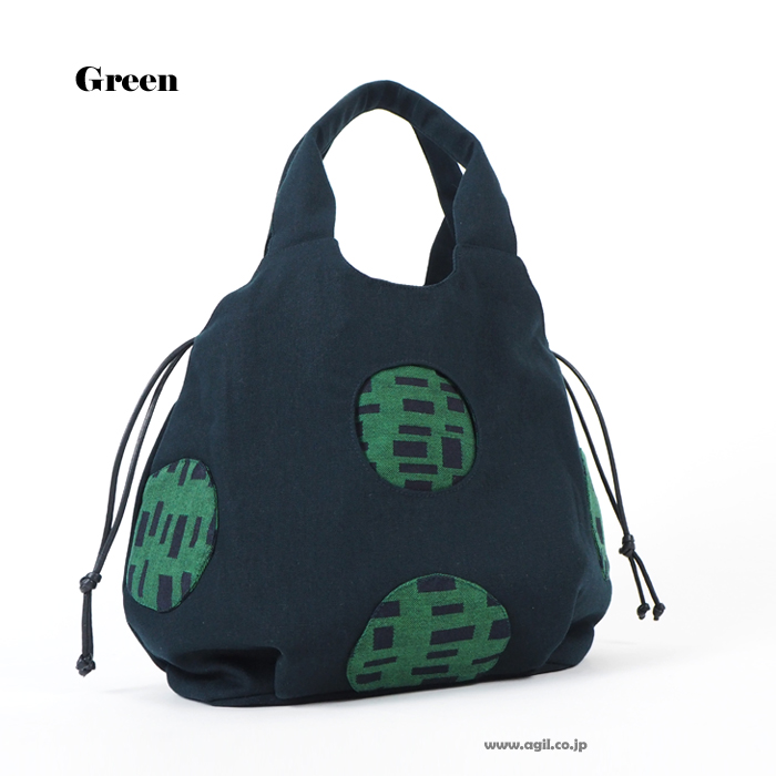 TOMOO DESIGNS (トモオデザインズ) ドット柄 布トートバッグ 巾着口 スプラッシュバッグ レディース