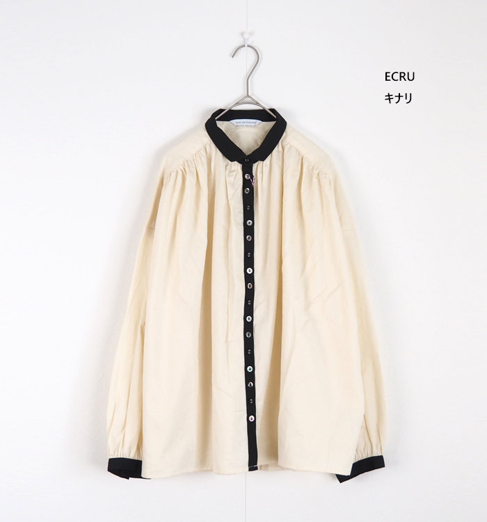 PONT DE CHALONS ポンデシャロン ミックスボタンブラウス レディース