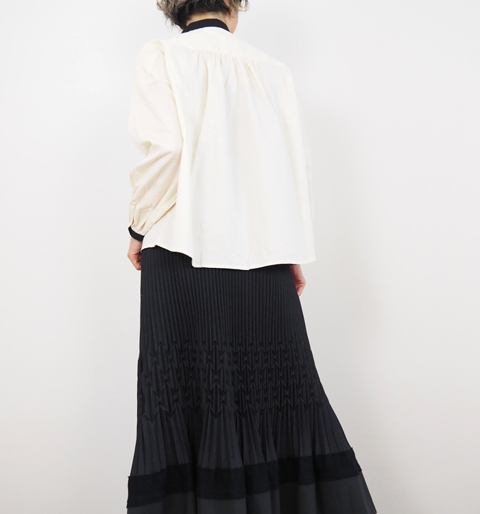 PONT DE CHALONS ポンデシャロン ミックスボタンブラウス レディース