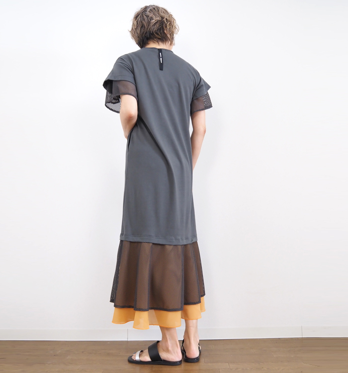 MARECHAL TERRE マルシャルテル Tシャツワンピース メッシュジョイント レディース