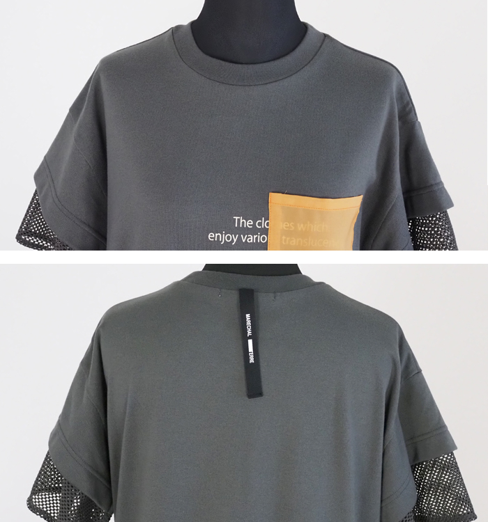 MARECHAL TERRE マルシャルテル Tシャツワンピース メッシュジョイント レディース