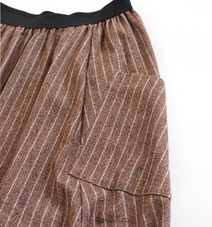 ina イナ ロングフレアースカート ウエストゴム コットン レディース