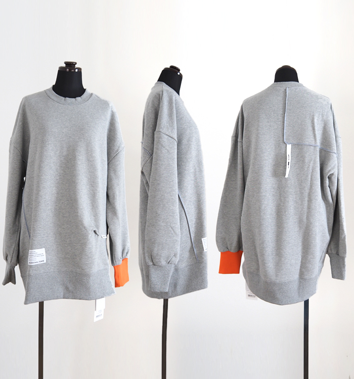 MARECHAL TERRE マルシャルテル 裏毛プルオーバー アシンメトリー配色