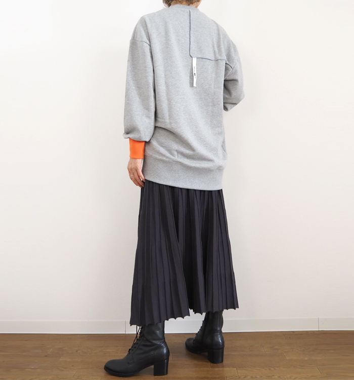 MARECHAL TERRE マルシャルテル 裏毛プルオーバー アシンメトリー配色袖 