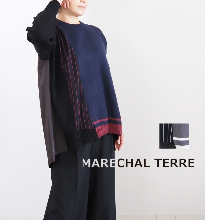 MARECHAL TERRE マルシャルテル 長袖ニット レイヤードデザイン