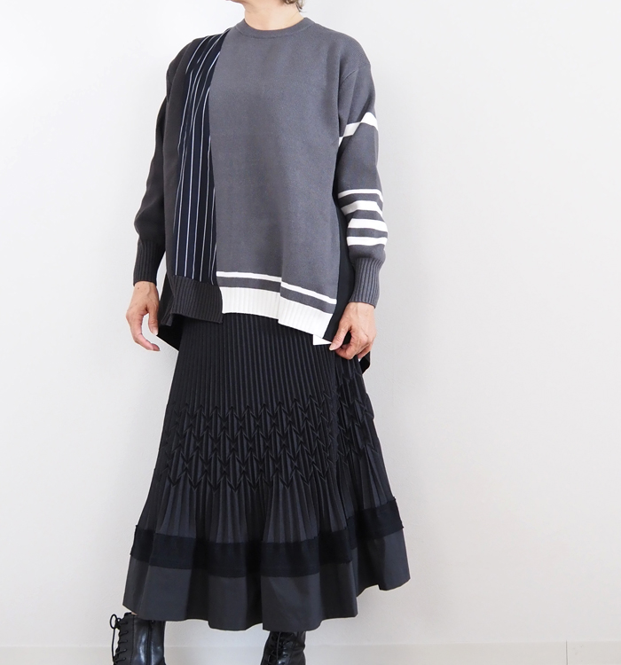 MARECHAL TERRE マルシャルテル 長袖ニット レイヤードデザイン