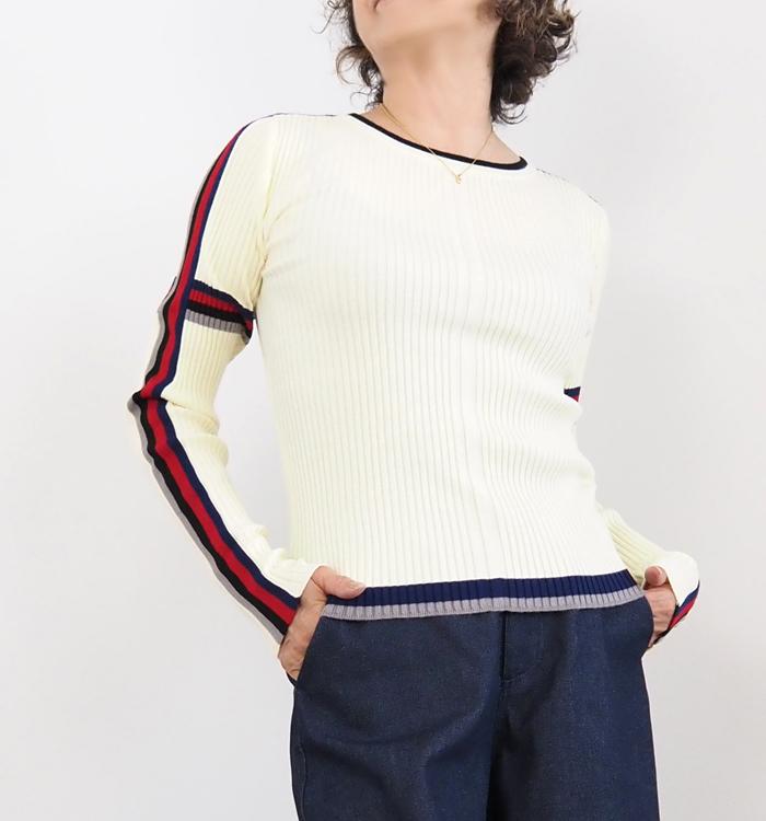 MARECHAL TERRE マルシャルテル ハイゲージリブニット クルーネック