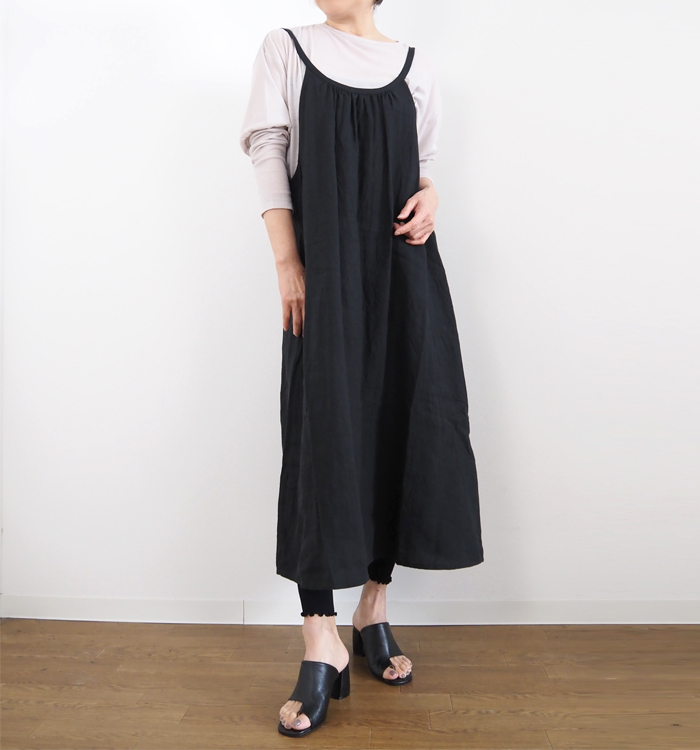 ina イナ フレンチリネン キャミソールワンピース