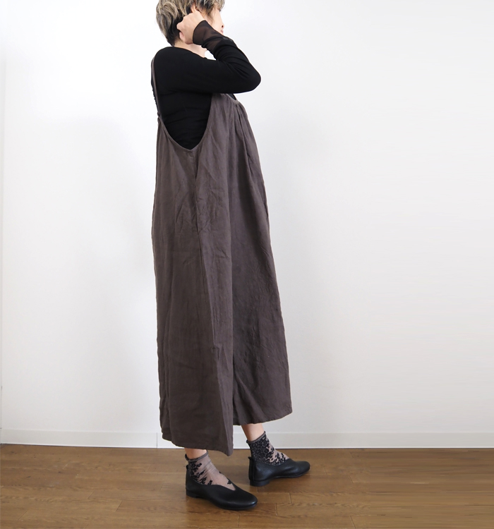 ina イナ フレンチリネン キャミソールワンピース